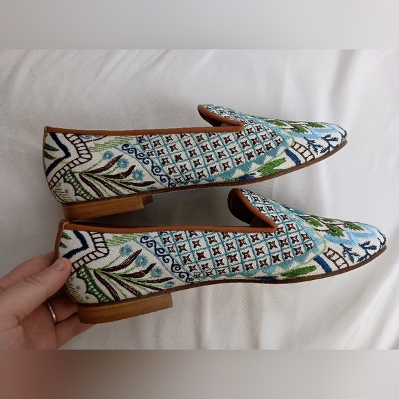 NEW RAMON TENZA Boho Multicolor Embroidered Women's Loafers (#867) - Picture 3 of 6